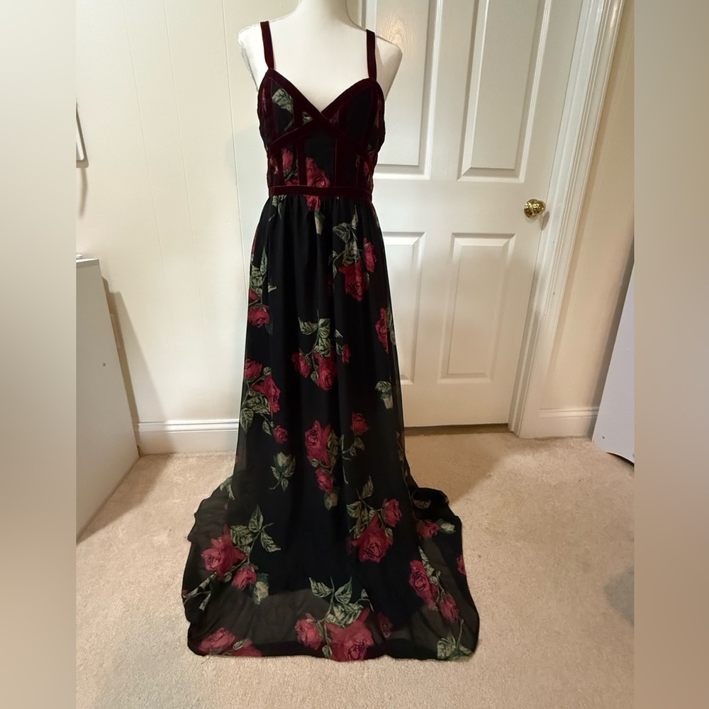 Altar'd State Red and Pink Sleeveless Gown for Prom